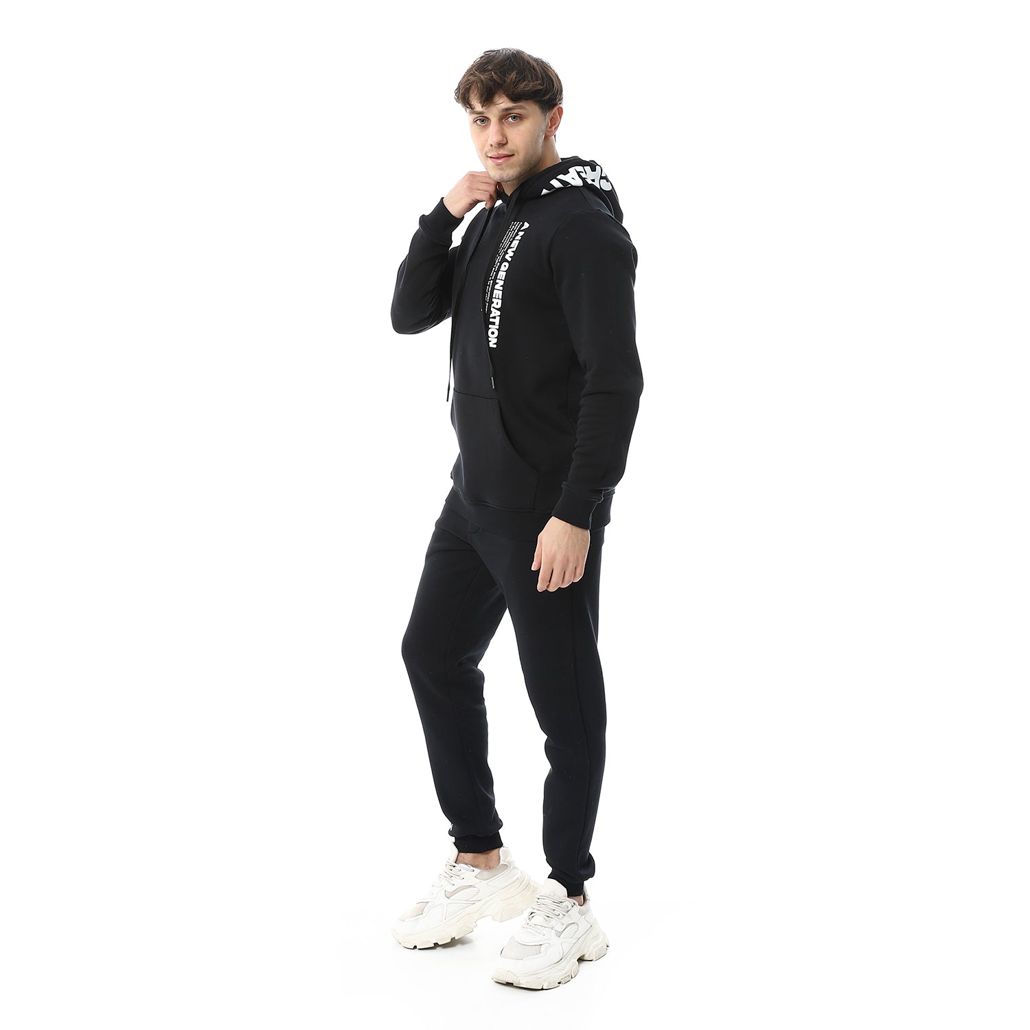 Men's Winter Hoodie Pajamas - Black