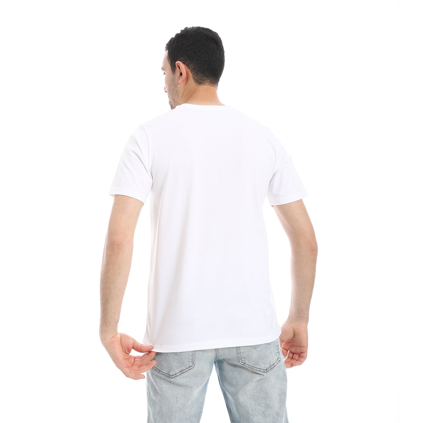 Men's Regular Fit Printed Cotton T-Shirt- White