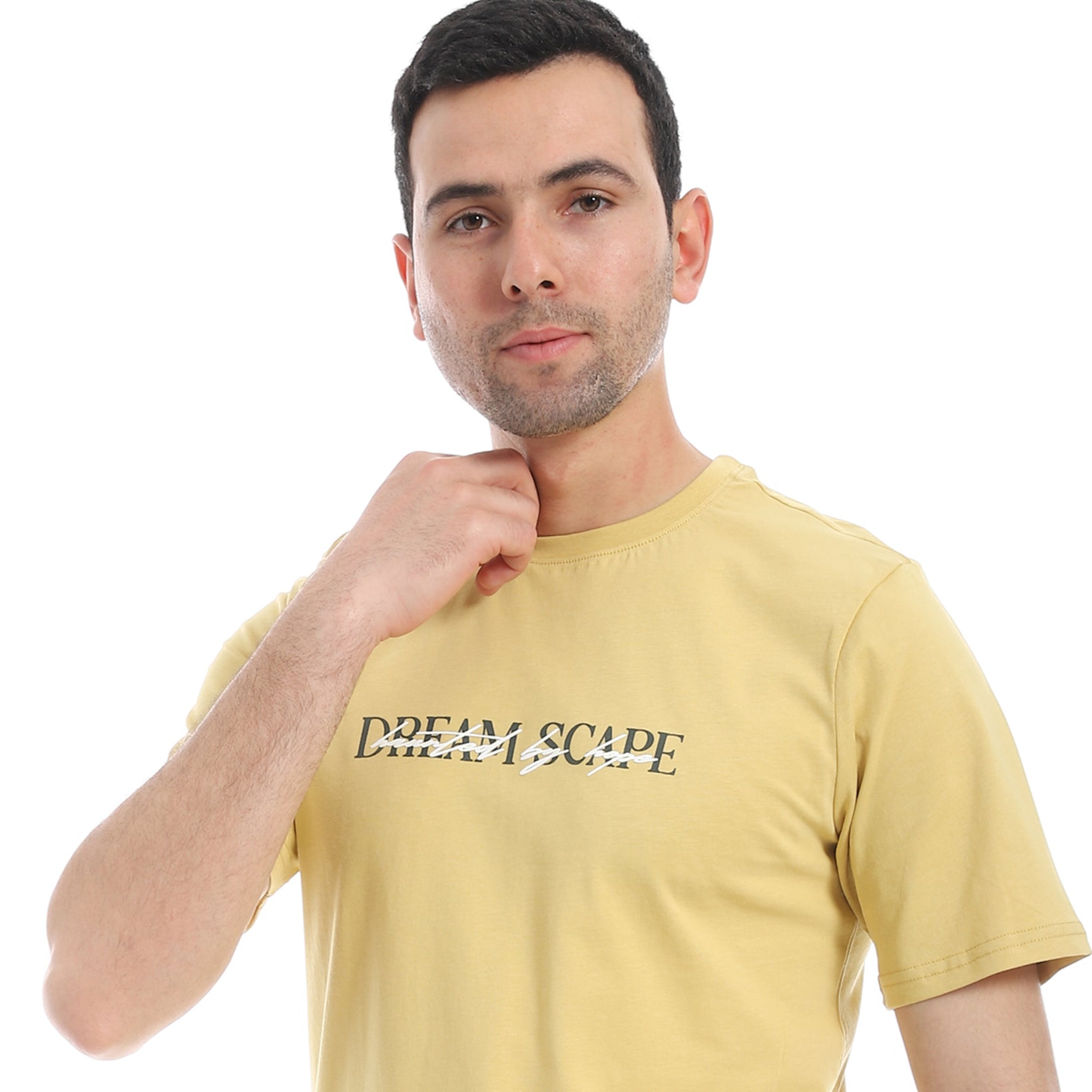 Men's Casual Short Sleeve T-Shirt and Knee-Length Shorts Pajama Set