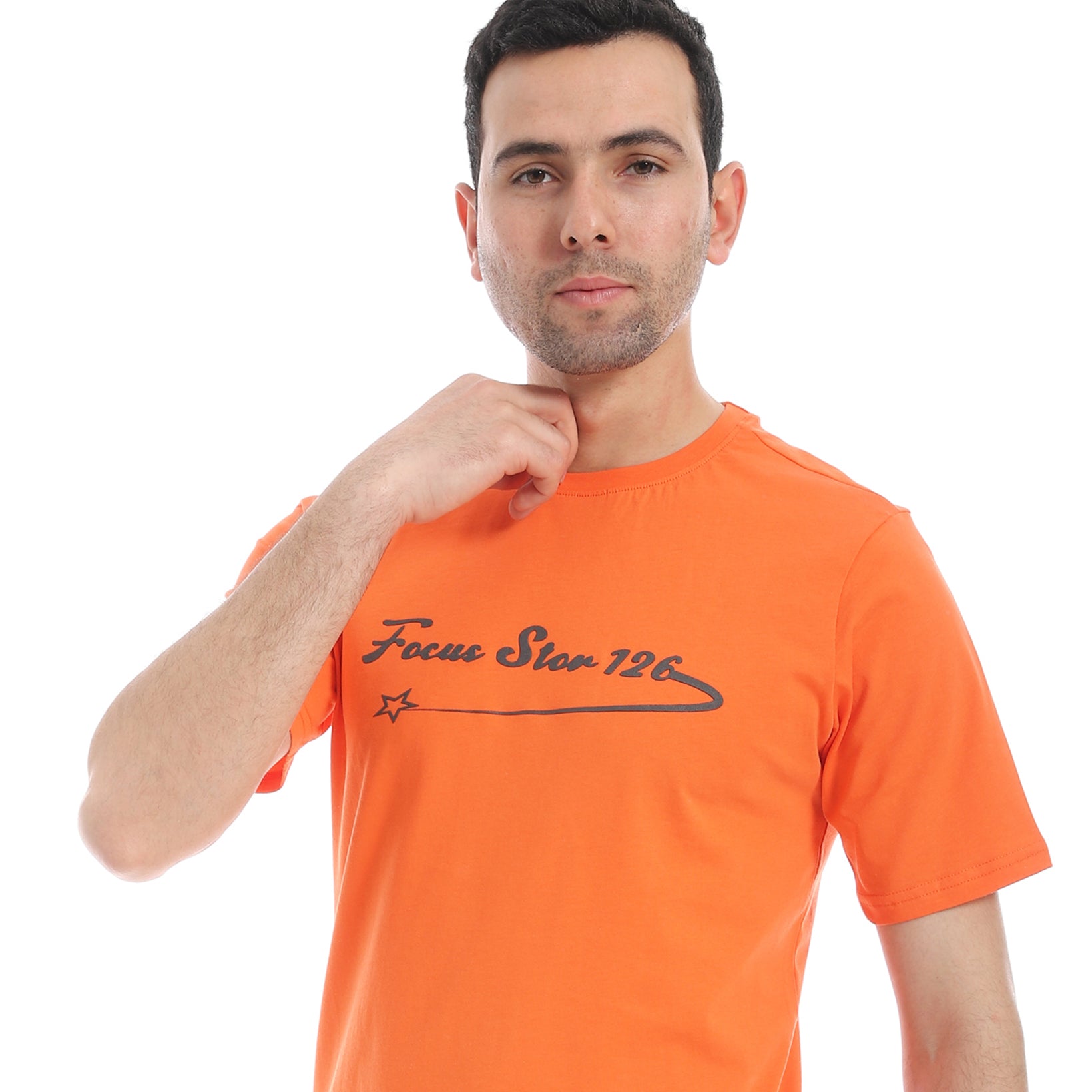 Orange T-Shirt and Black Shorts Pajama Set