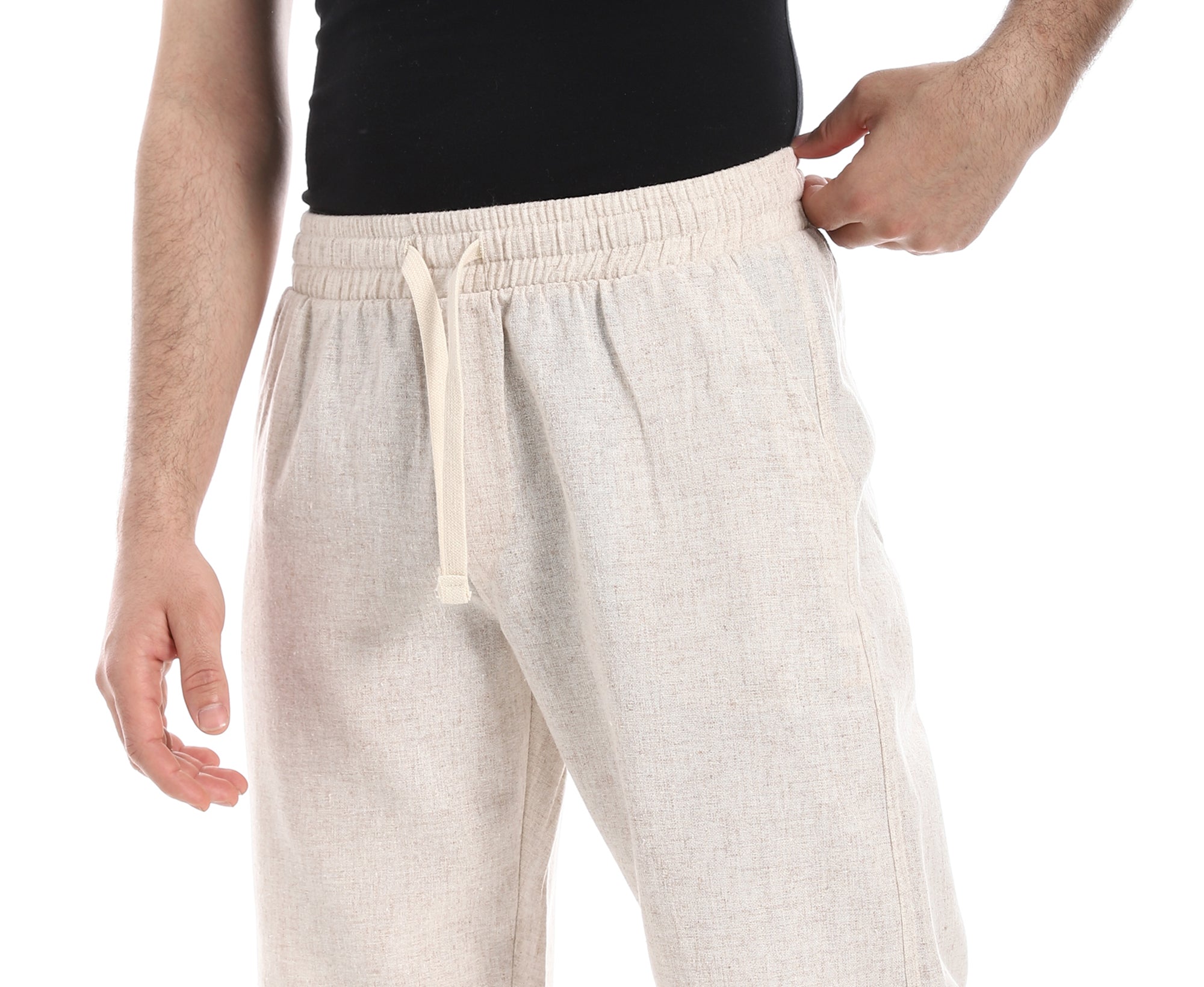 Men's Beige Linen Shorts – Casual Summer Style