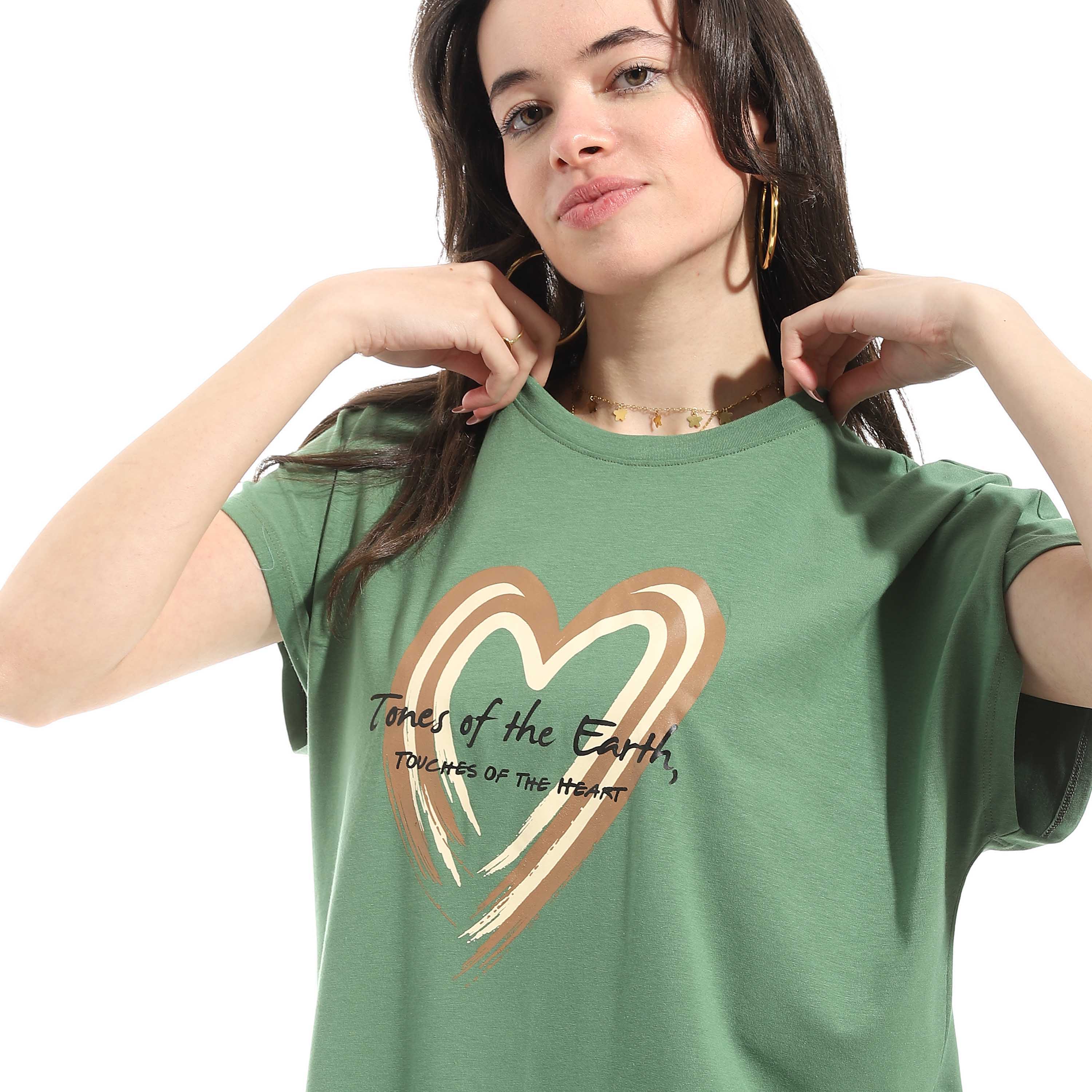 Women's Short Sleeve Cotton Nightgown - Olive