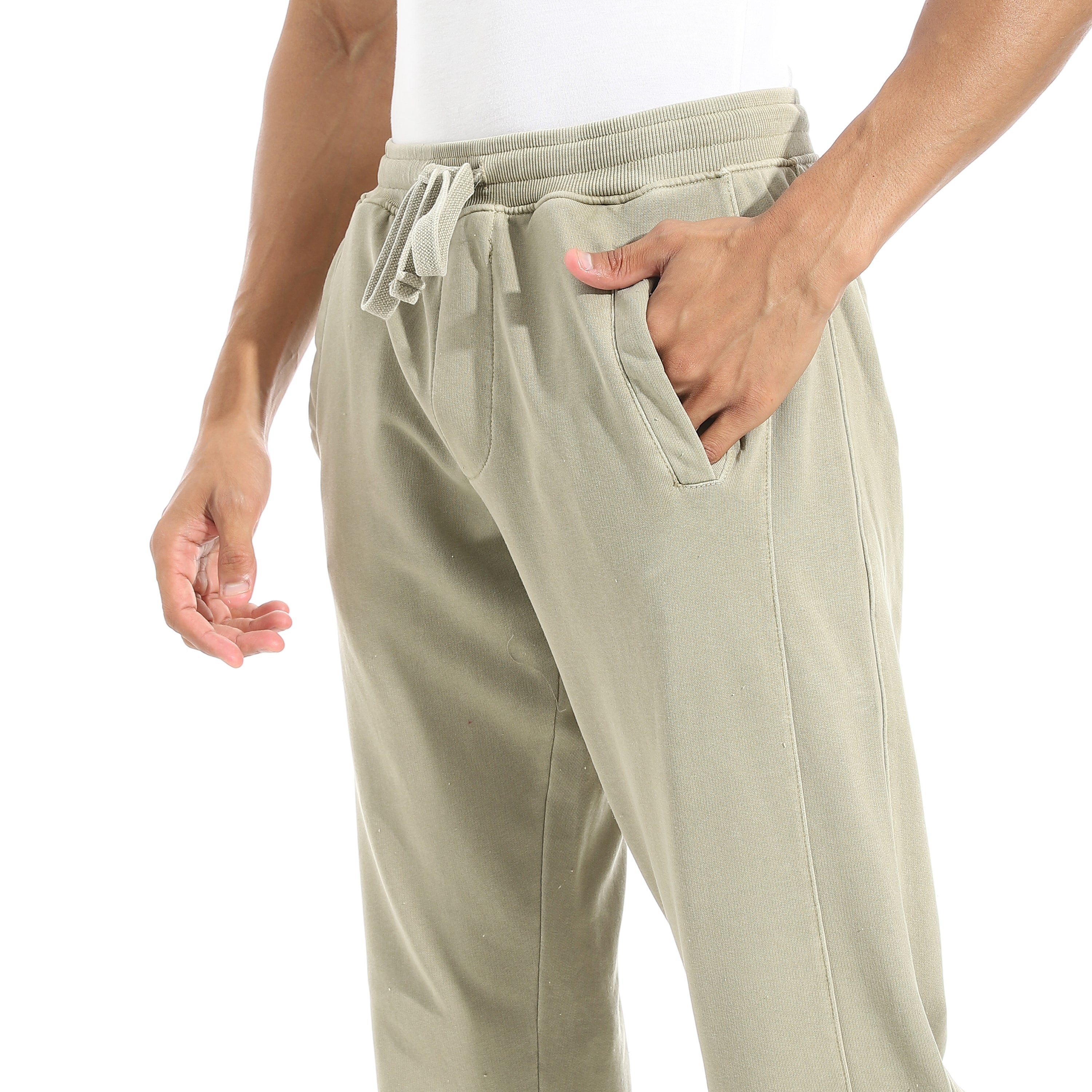 Men’s Light Olive Jogger Pants – Drawstring Waist | Casual Loungewear