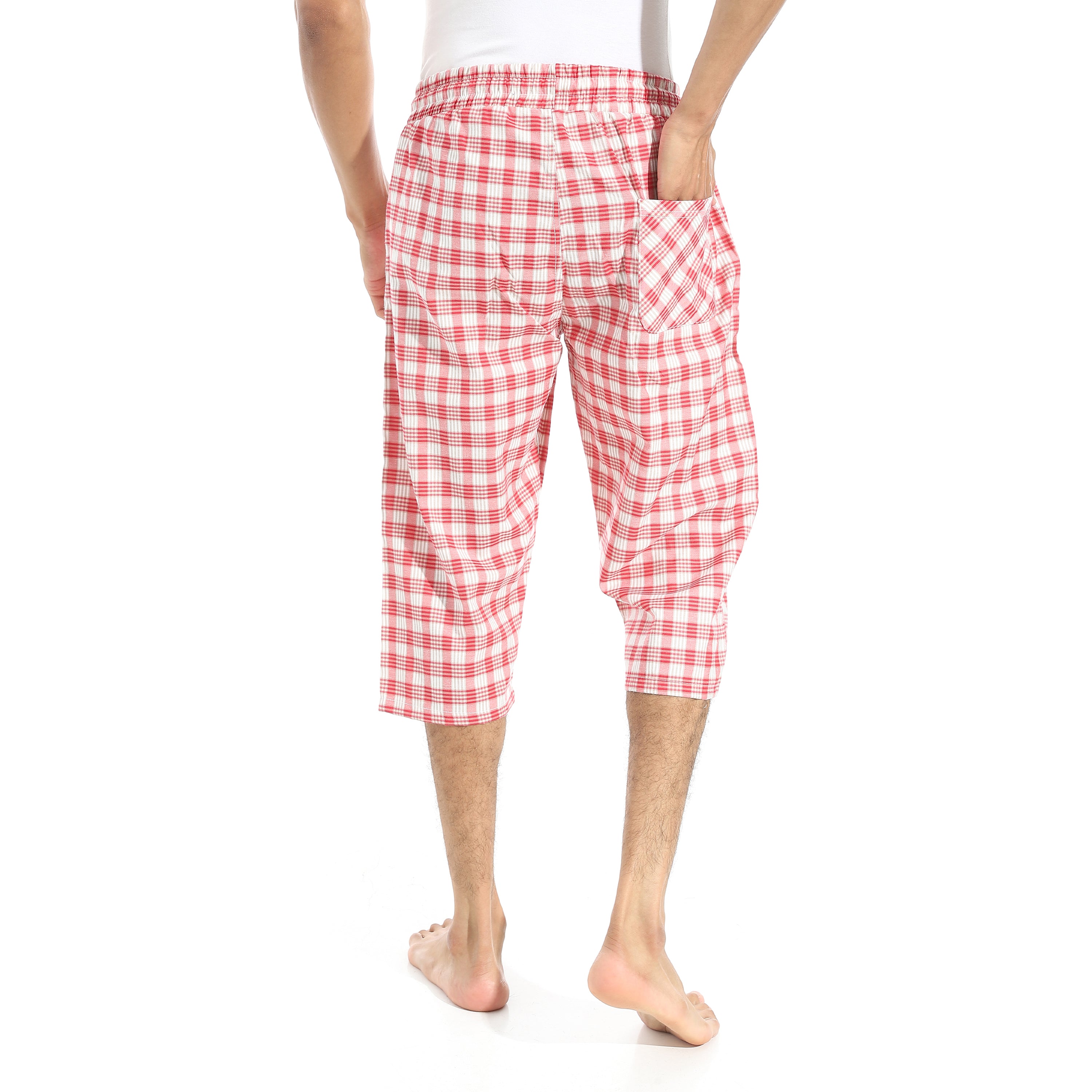 Comfy and Stylish Men's Soft Check Pentacore - Dark Red