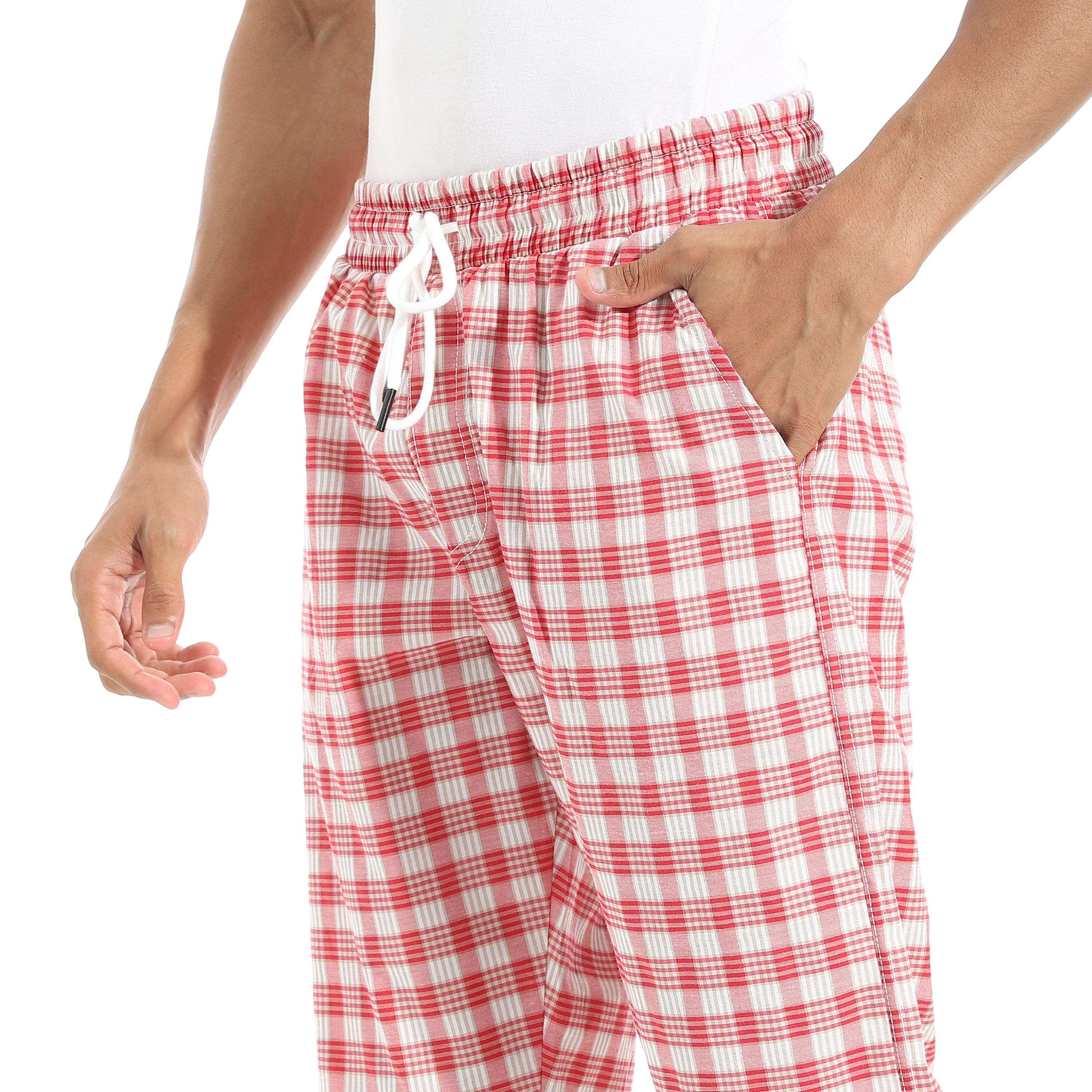 Comfy and Stylish Men's Soft Check Pentacore - Dark Red