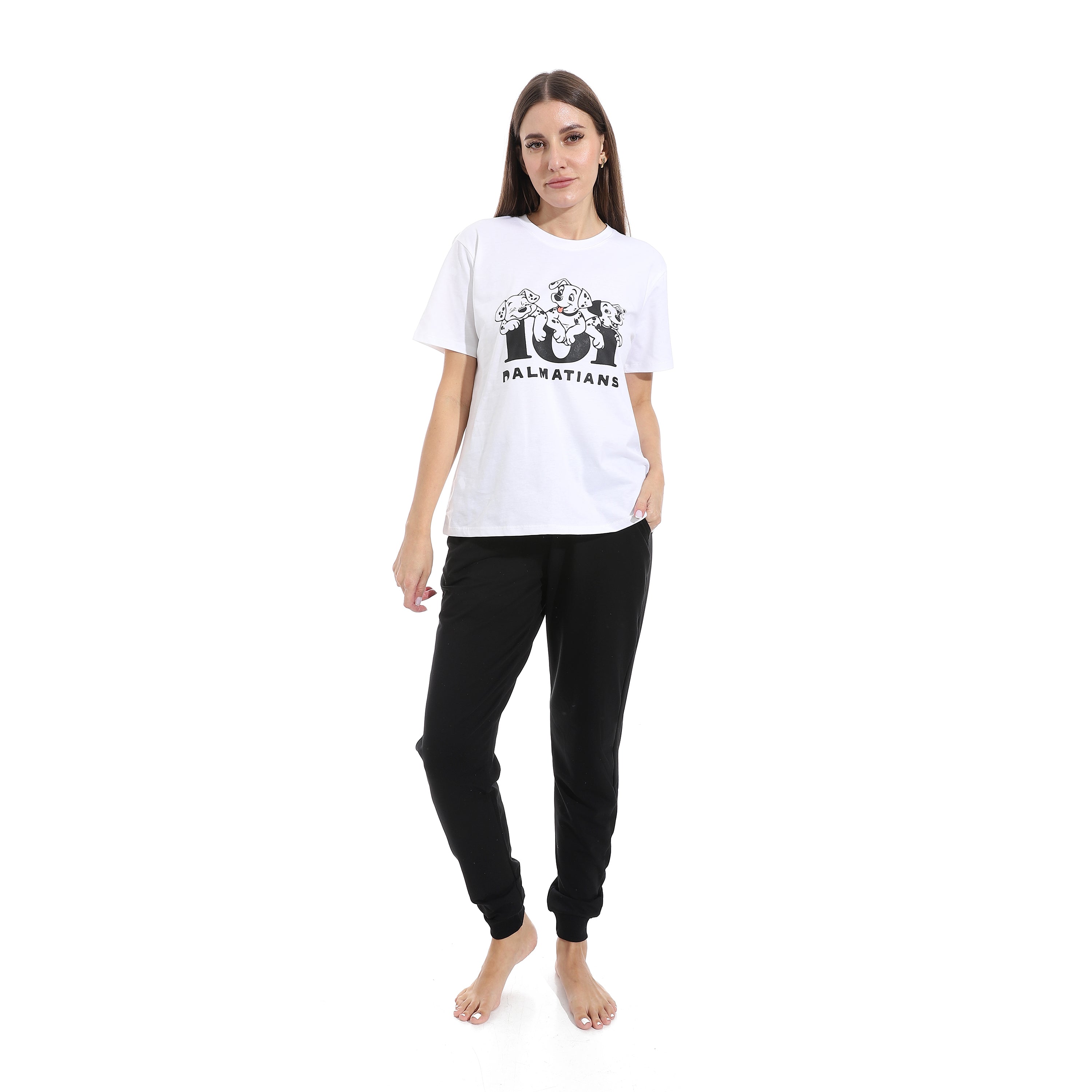 Women's Summer Active Wear Pajamas Set - Black
