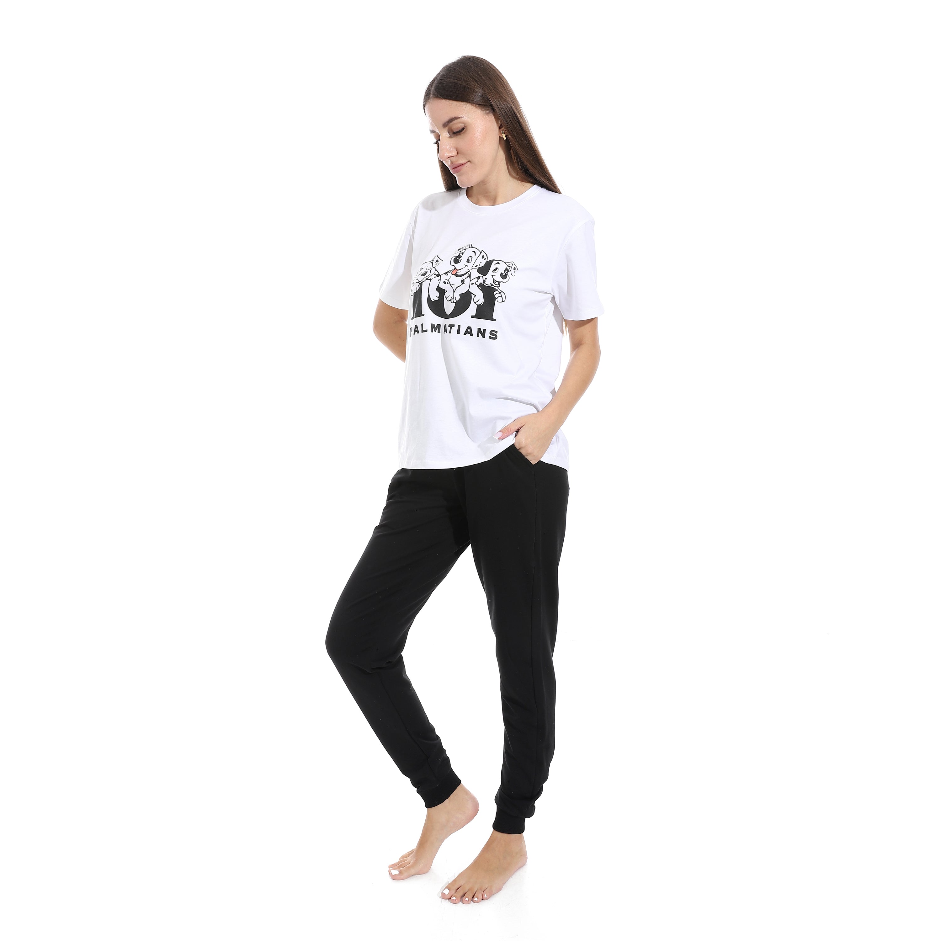 Women's Summer Active Wear Pajamas Set - Black