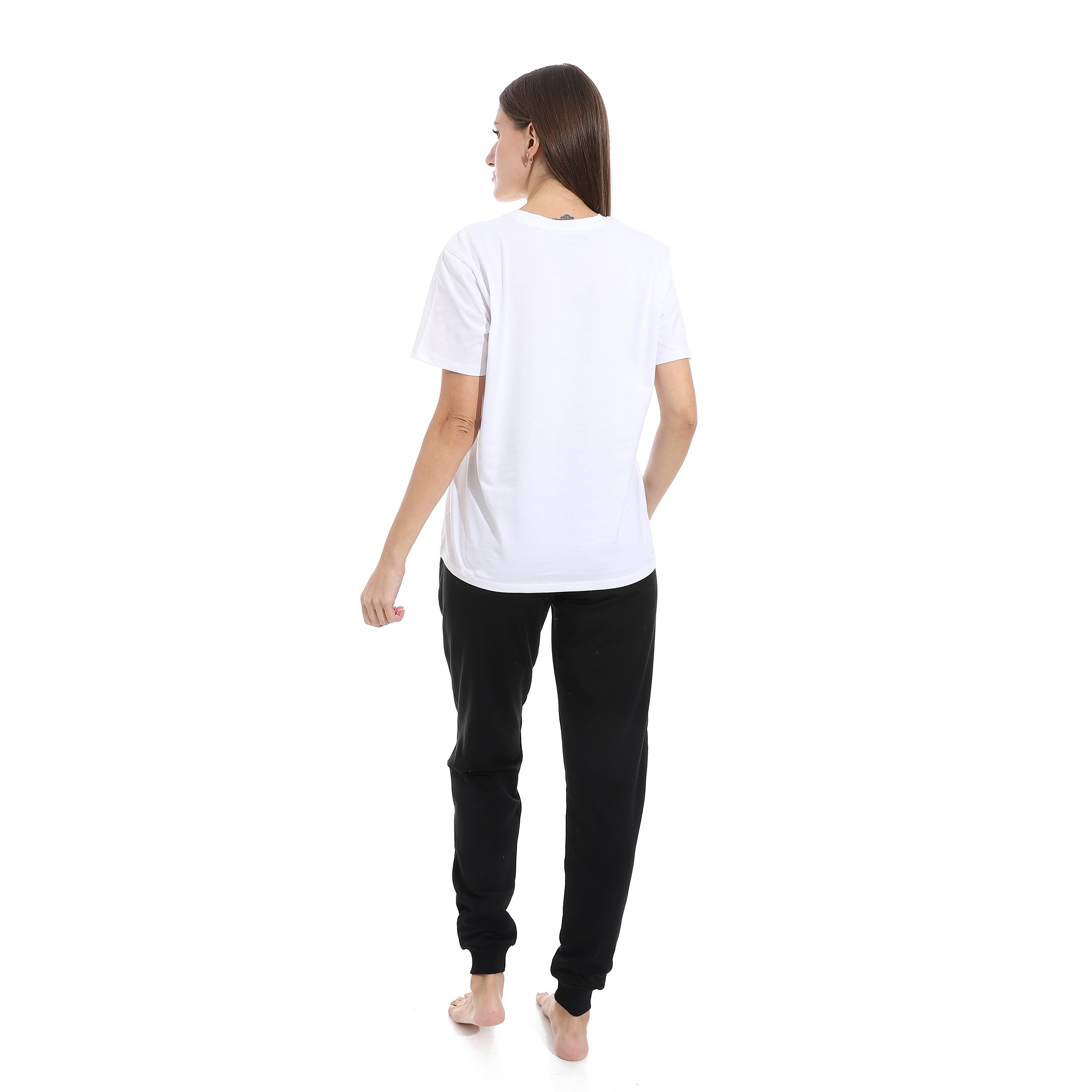Women's Summer Active Wear Pajamas Set - Black