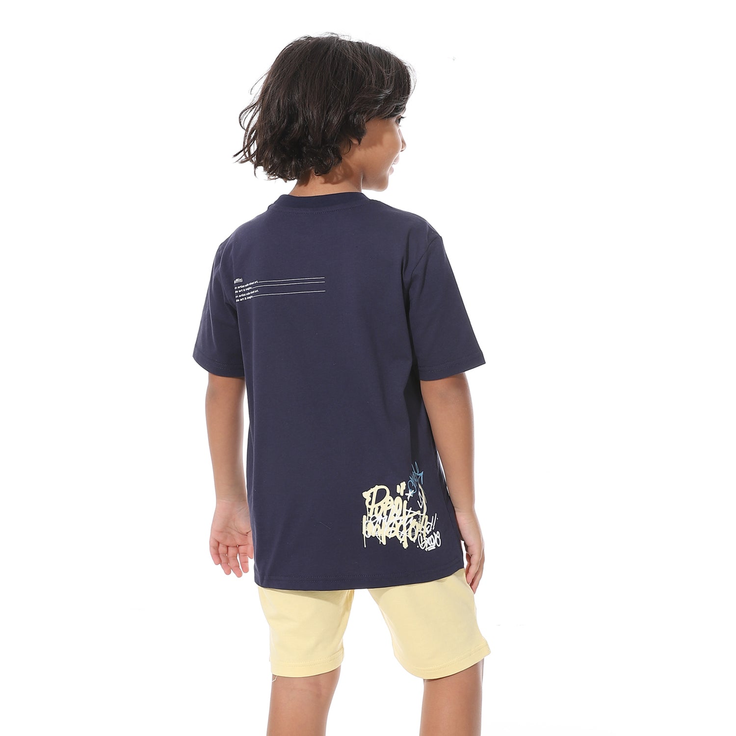 Boys’ Short Pajama Set with Print – Soft Cotton Nightwear