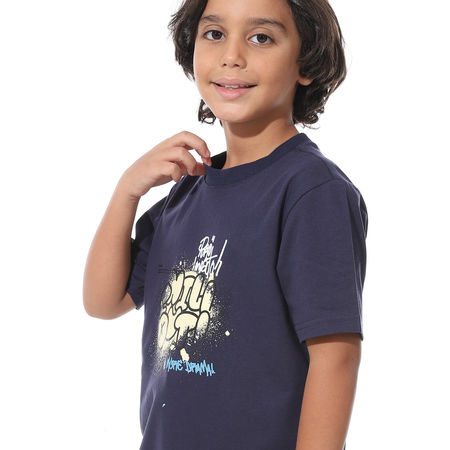 Boys’ Short Pajama Set with Print – Soft Cotton Nightwear