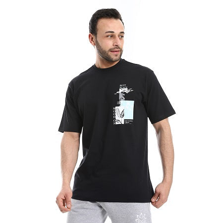 Men's Cotton T-Shirt - Classic and Comfortable Casual Tee - Black