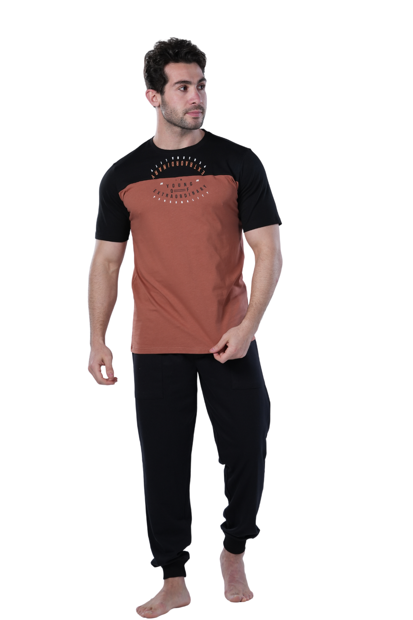 Elegant Men's Summer Pajamas With Short Sleeves, Printed - Havan