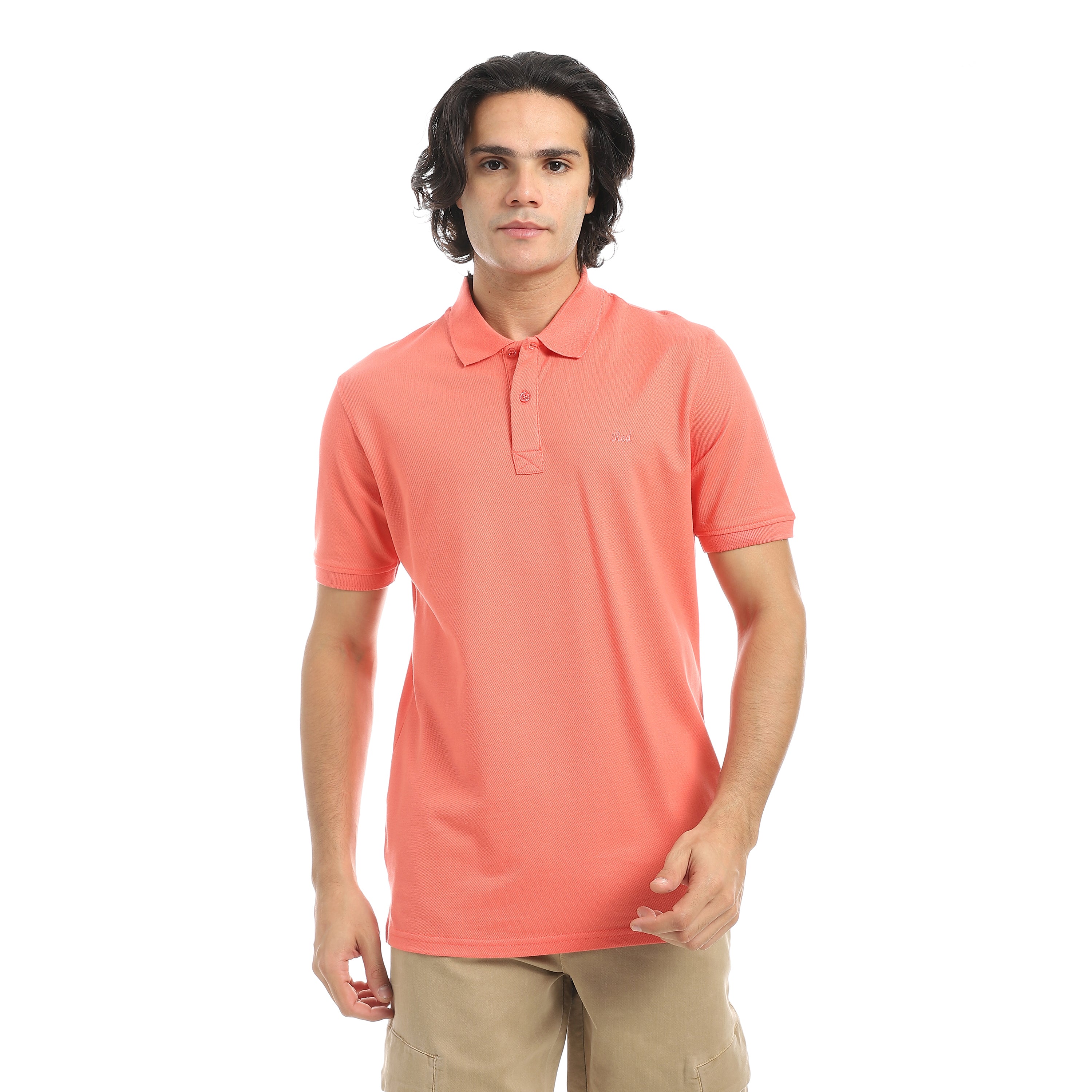 Men’s Polo T-Shirt with “Red” Embroidery