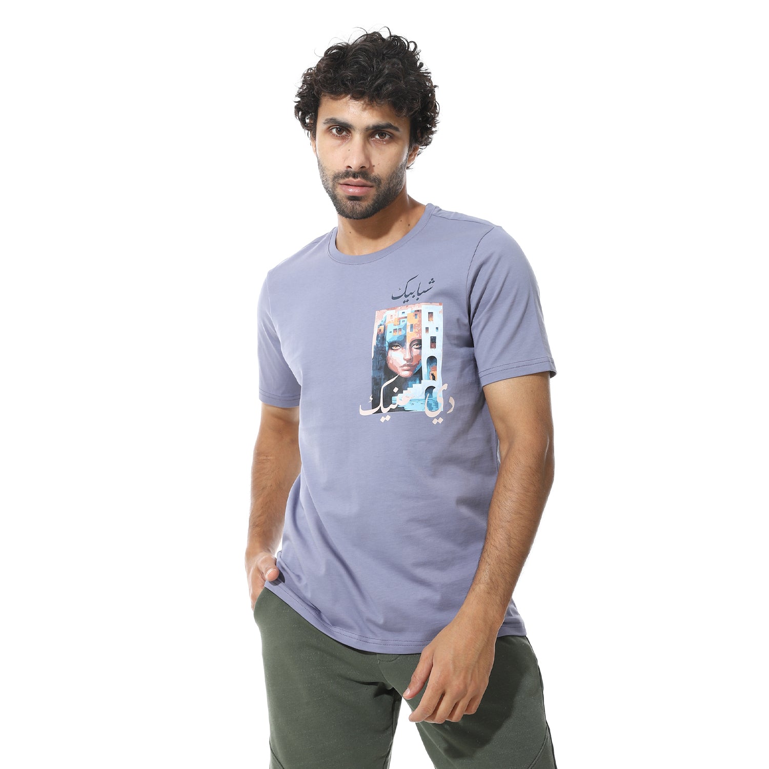 Men's Cotton Regular Fit T-Shirt- Denim