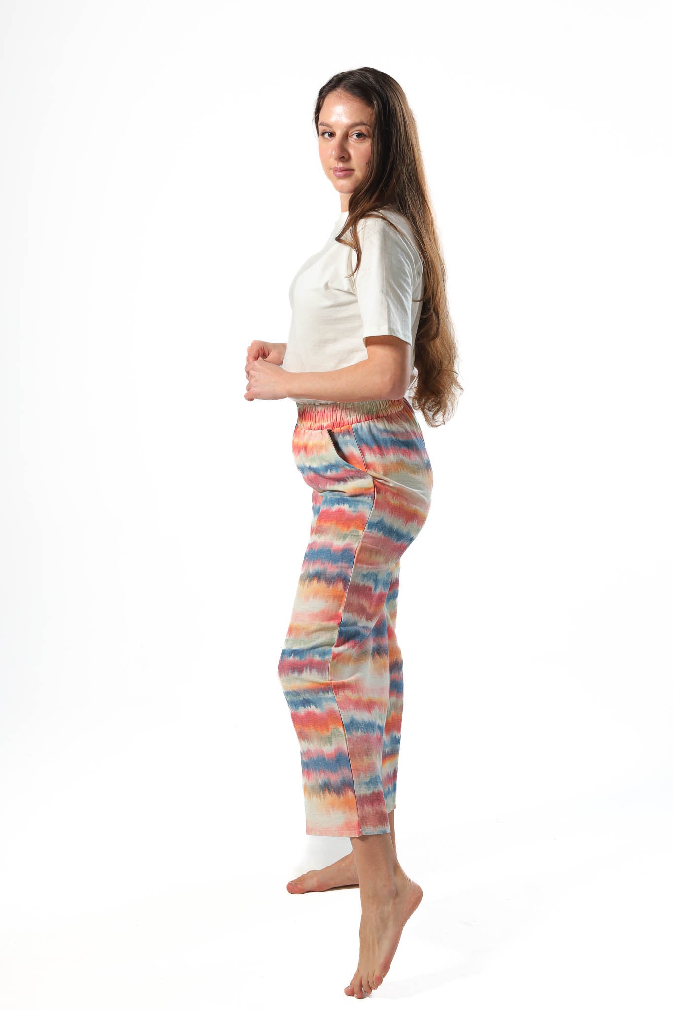 Wide Leg pants, full elastic waist - Orange