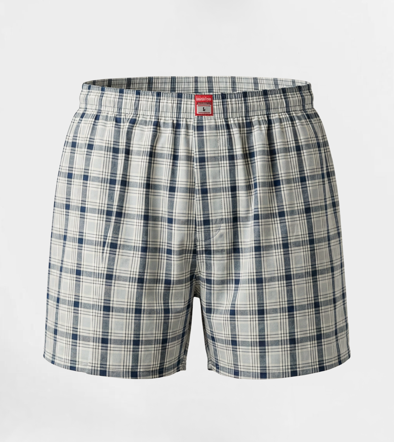 Men Plaid Boxer, Stylish Lite Blue Comfy Made Cotton