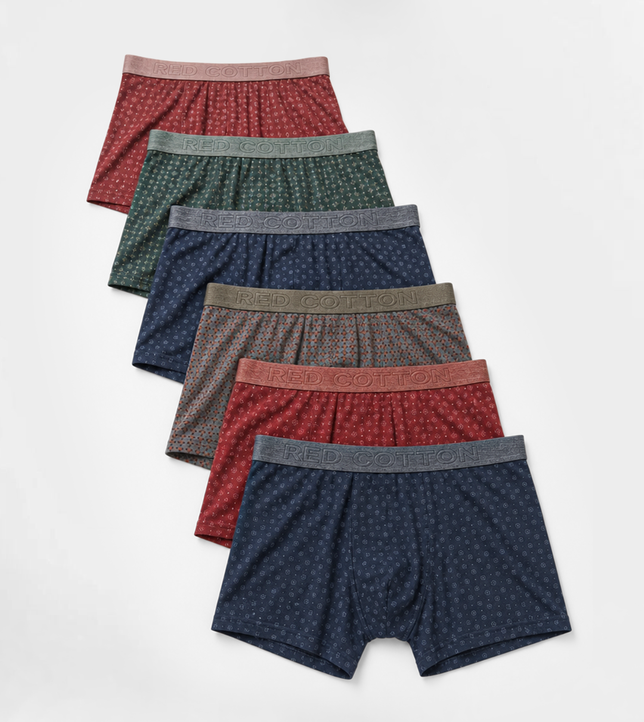 Men's Printed Cotton Boxers - 6 Pack