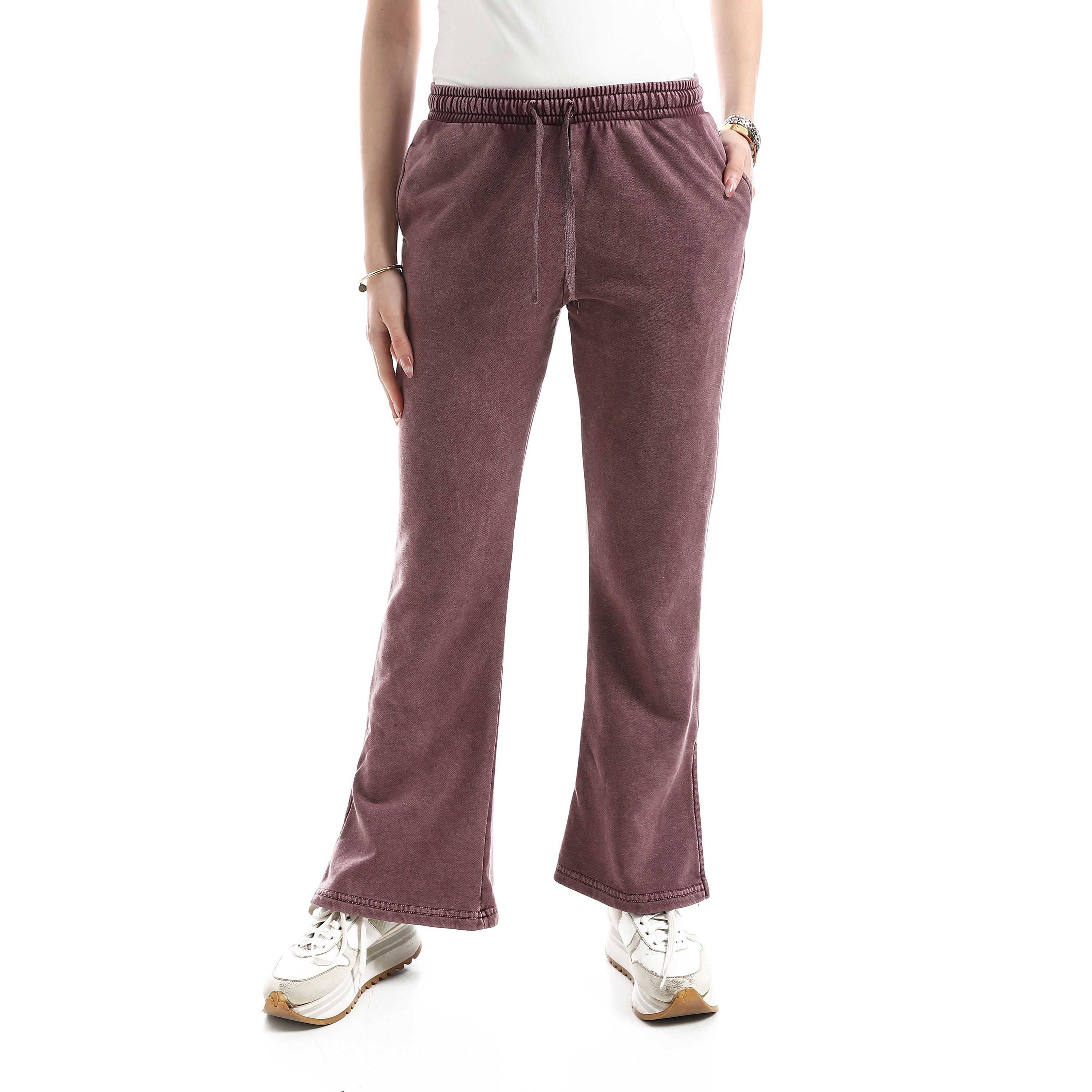 Women's Vintage-Wash High-Rise Flare Pants