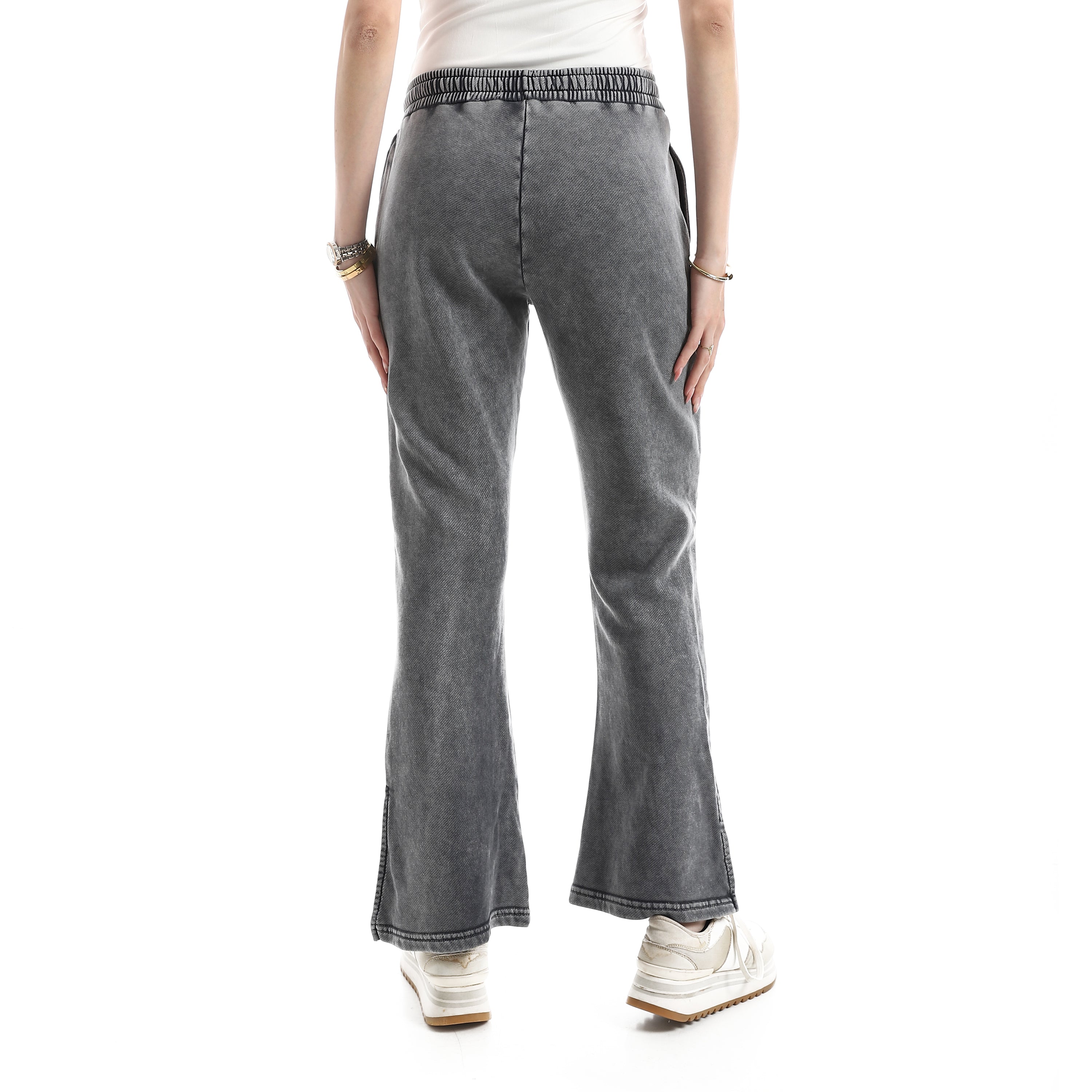 Women's Vintage-Wash High-Rise Flare Pants