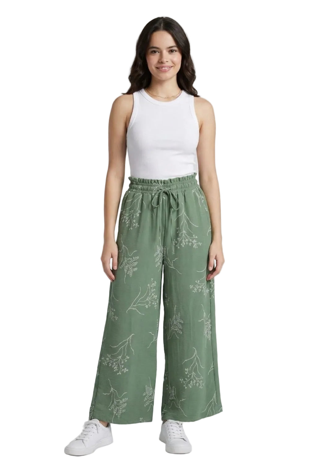 Women’s Floral Print Wide-Leg Trousers
