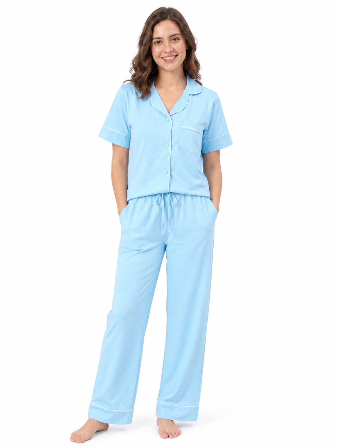 Women’s Classic Baby Blue Pajama Set