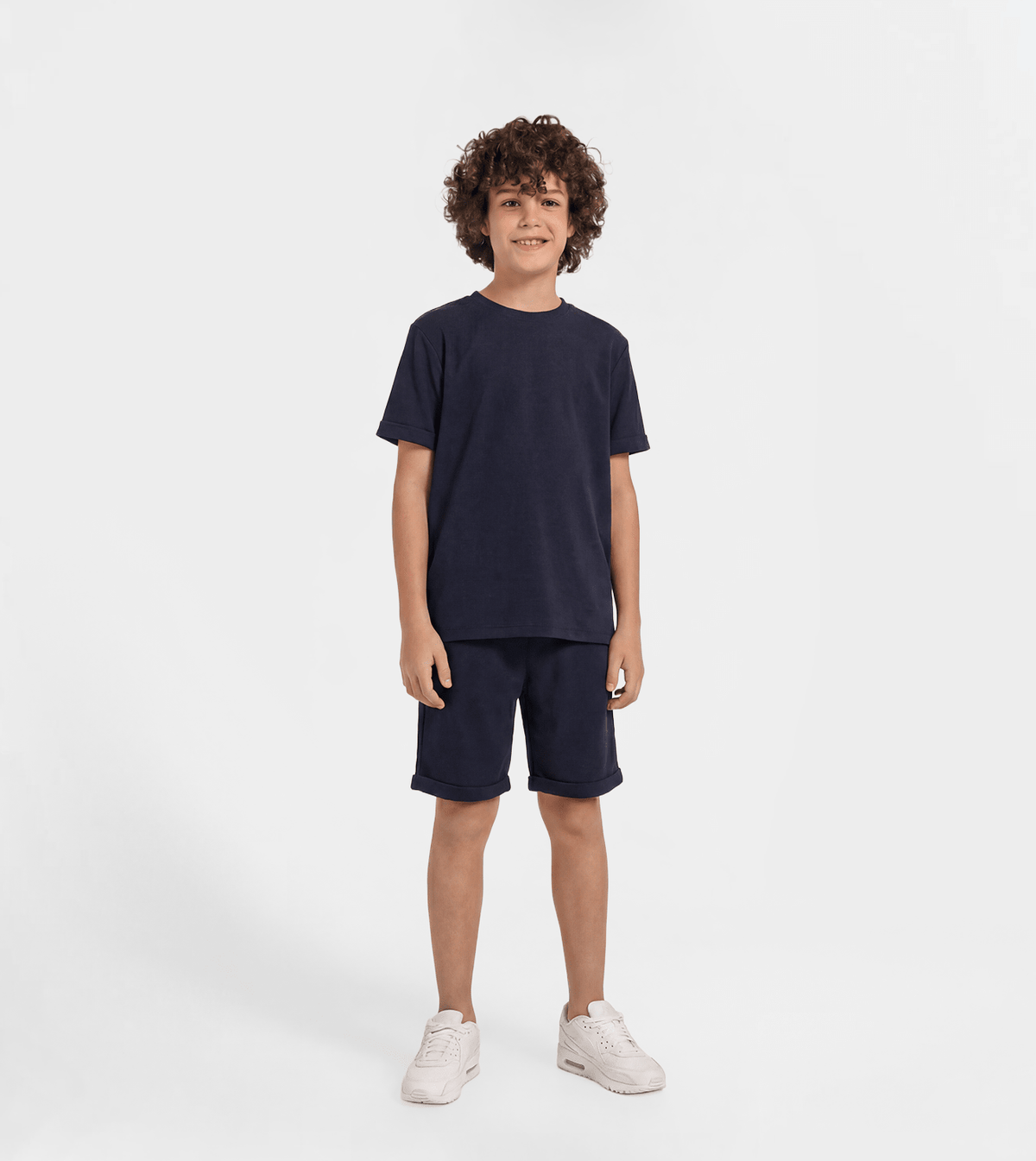Boy Jacquard Short Set - Red Cotton