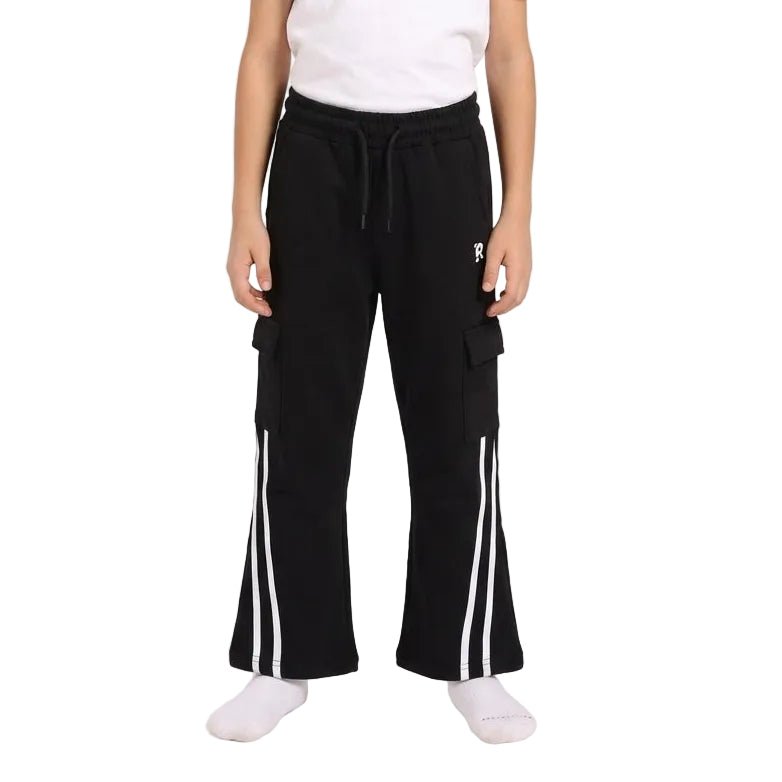 Boys Charleston-Cut Side-Stripe Cargo Pants - Red Cotton