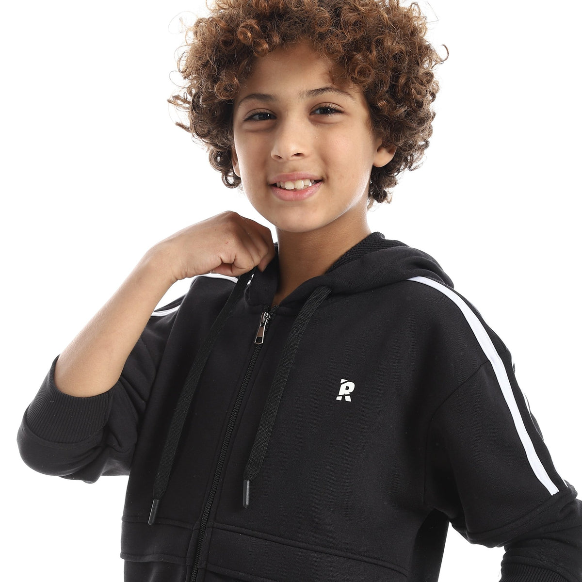 Boys' Urban Sport Zip-Up Sweatshirt - Red Cotton