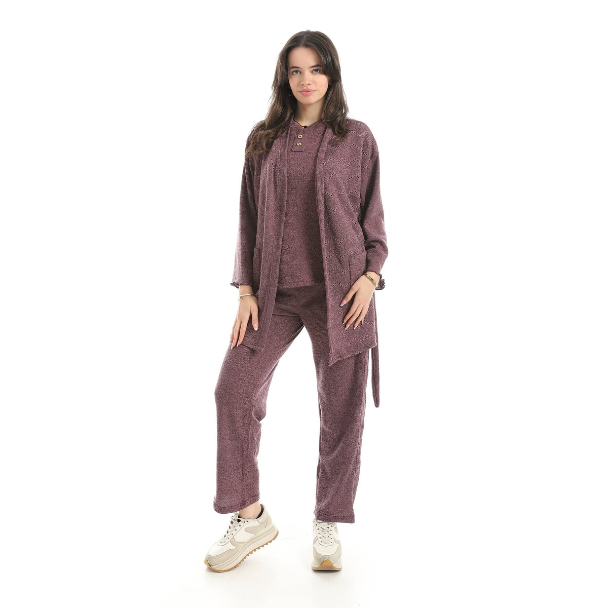 Casual Relax Fit Homewear Set - Red Cotton