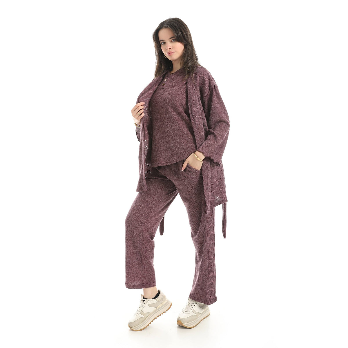 Casual Relax Fit Homewear Set - Red Cotton