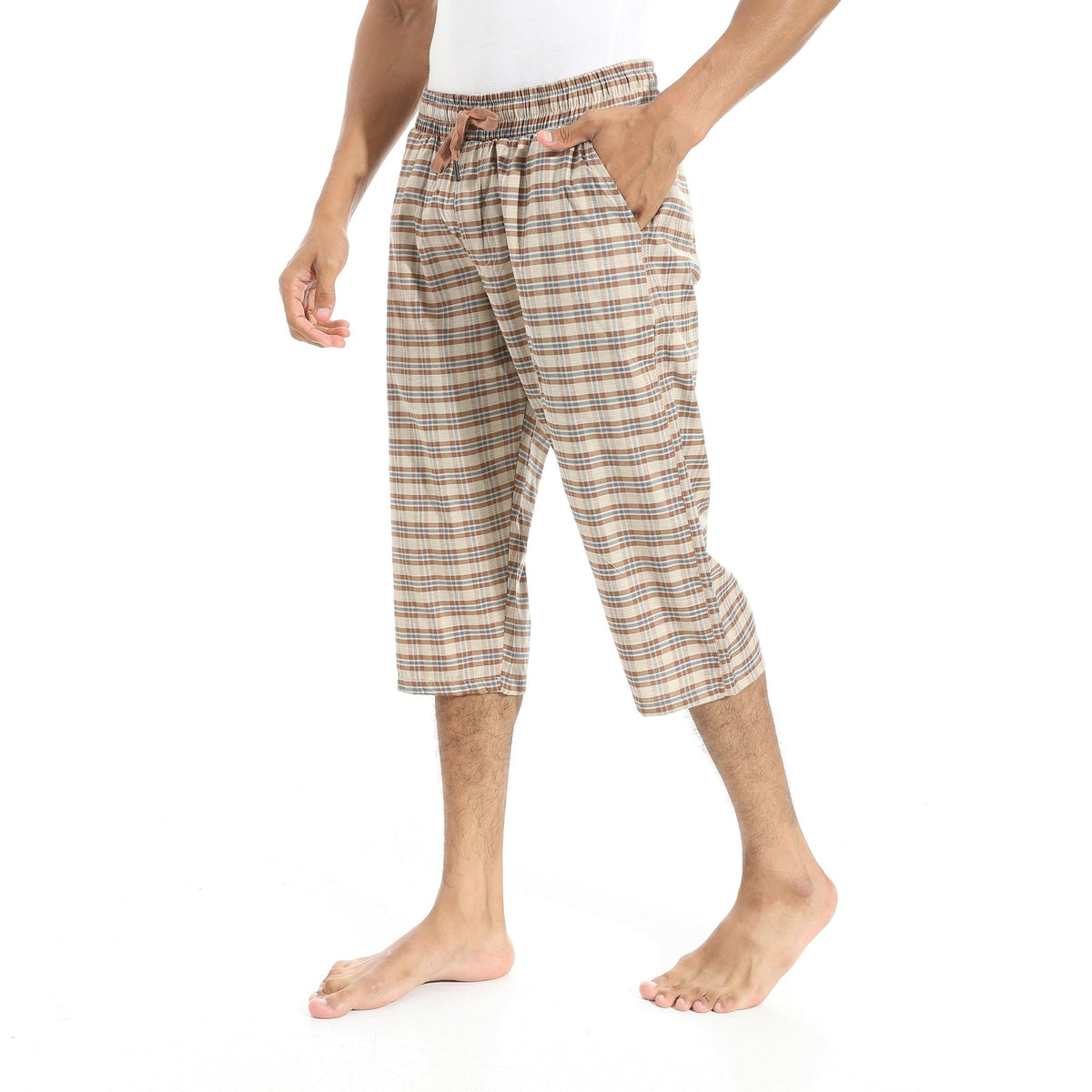 Comfy and Stylish Men's Soft Check Pentacore - Cafe - Red Cotton