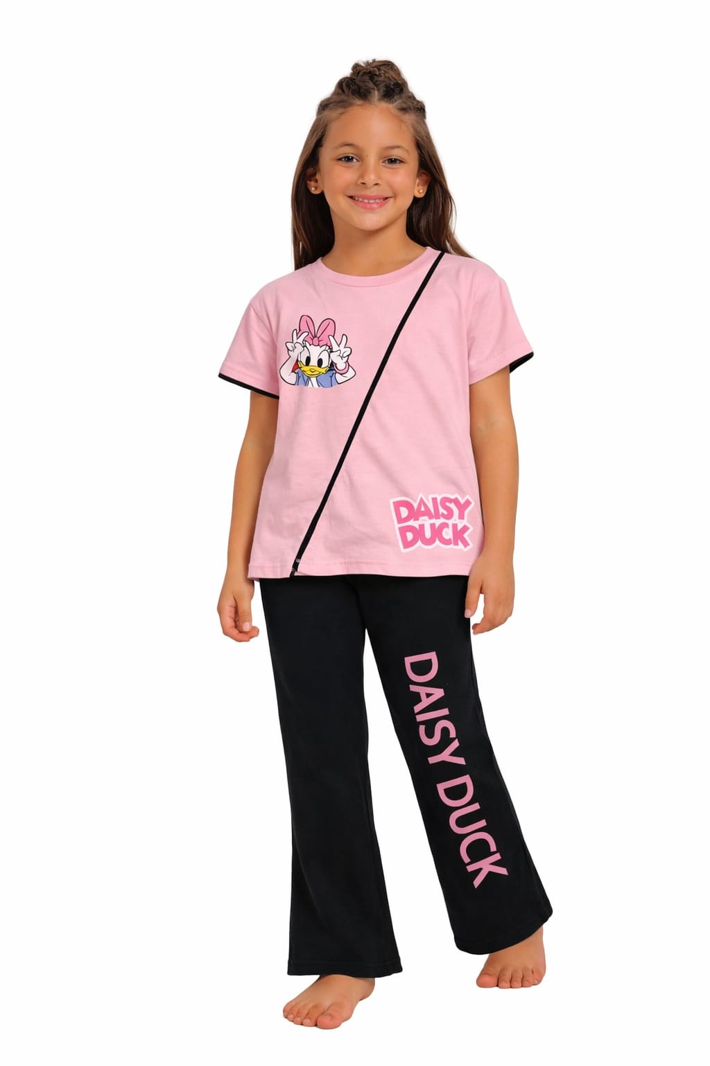 Girls Disney Graphic Tee and Flared Pants Set - Red Cotton