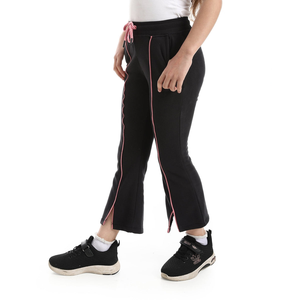 Girls Flare Leg Sweatpants - Red Cotton