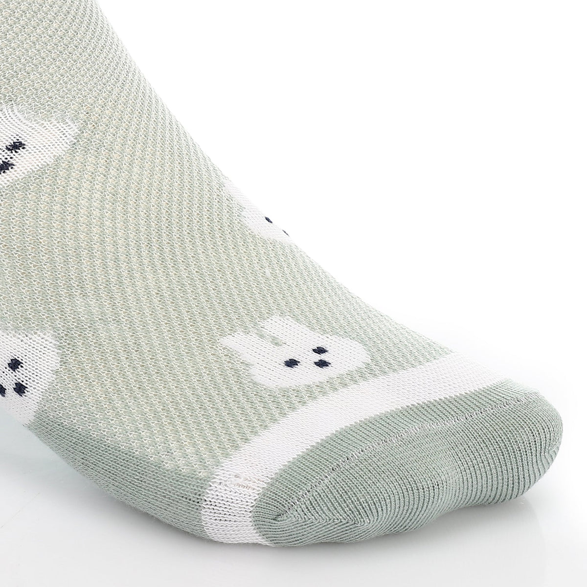 Girl's No Show Socks - Mint - Red Cotton