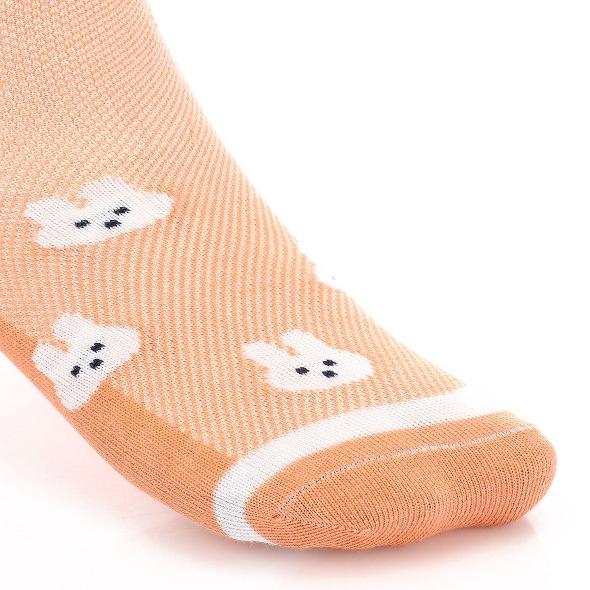 Girl's No Show Socks - Orange - Red Cotton