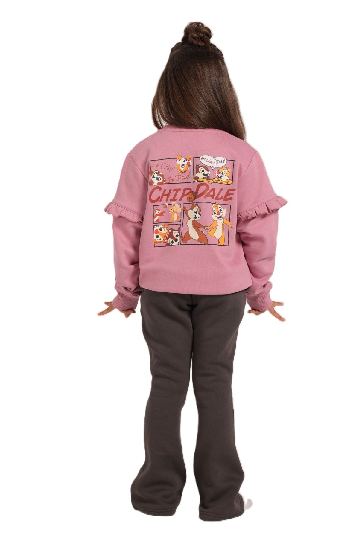 Girls' Winter Pajama Set With Charleston Sweatpants - Kashmir - Red Cotton