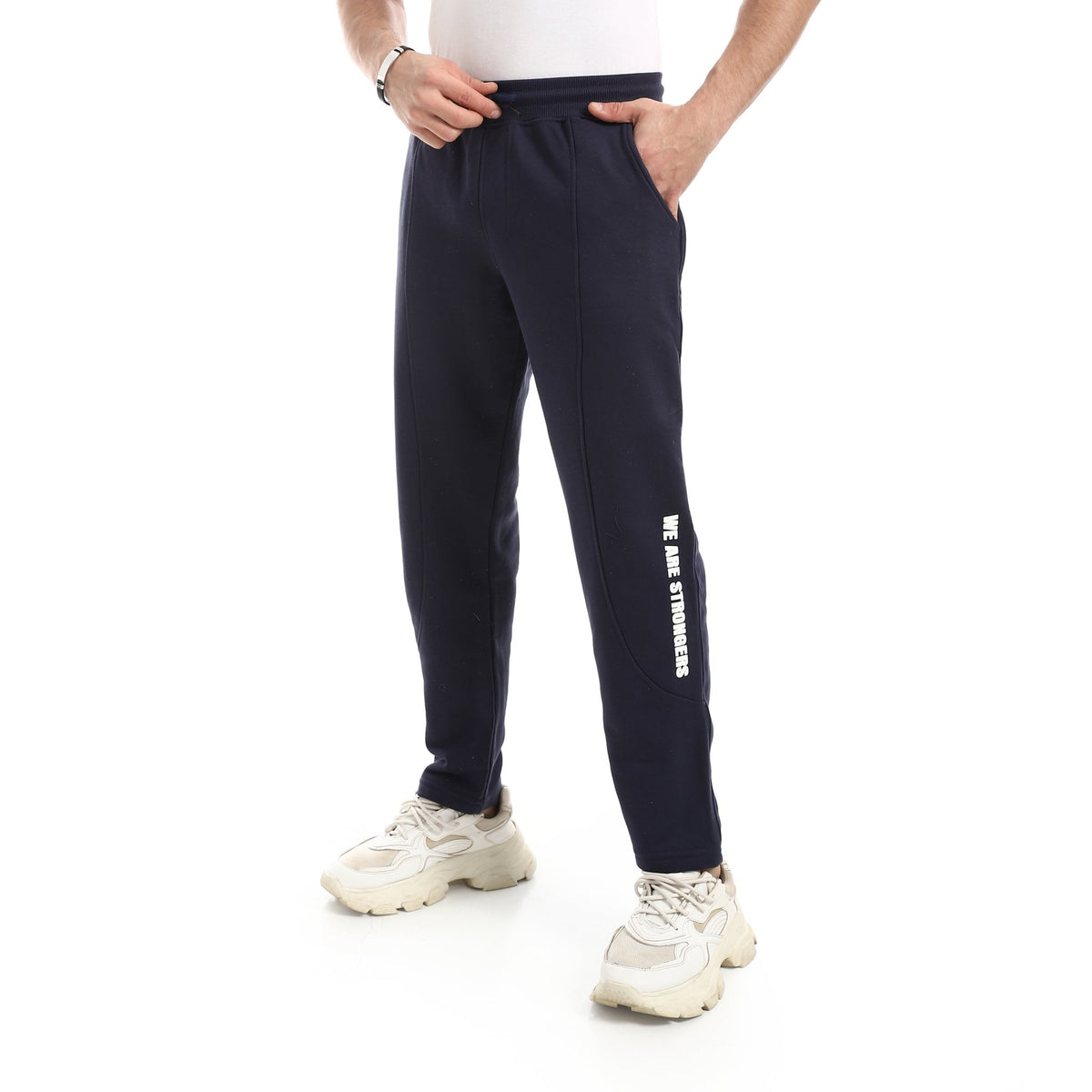 Men Athletic Joggers Slim Fit - Red Cotton