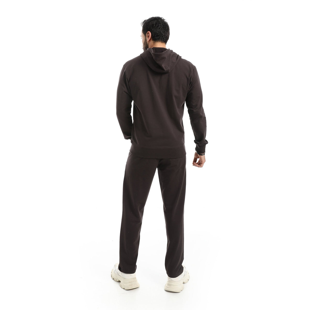 Men Premium Full-Zip Hoodie & Joggers Tracksuit Set - Red Cotton