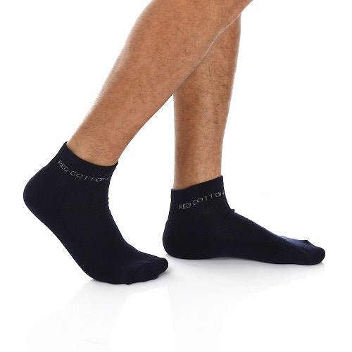 Men Socket Socks - Navy - Red Cotton