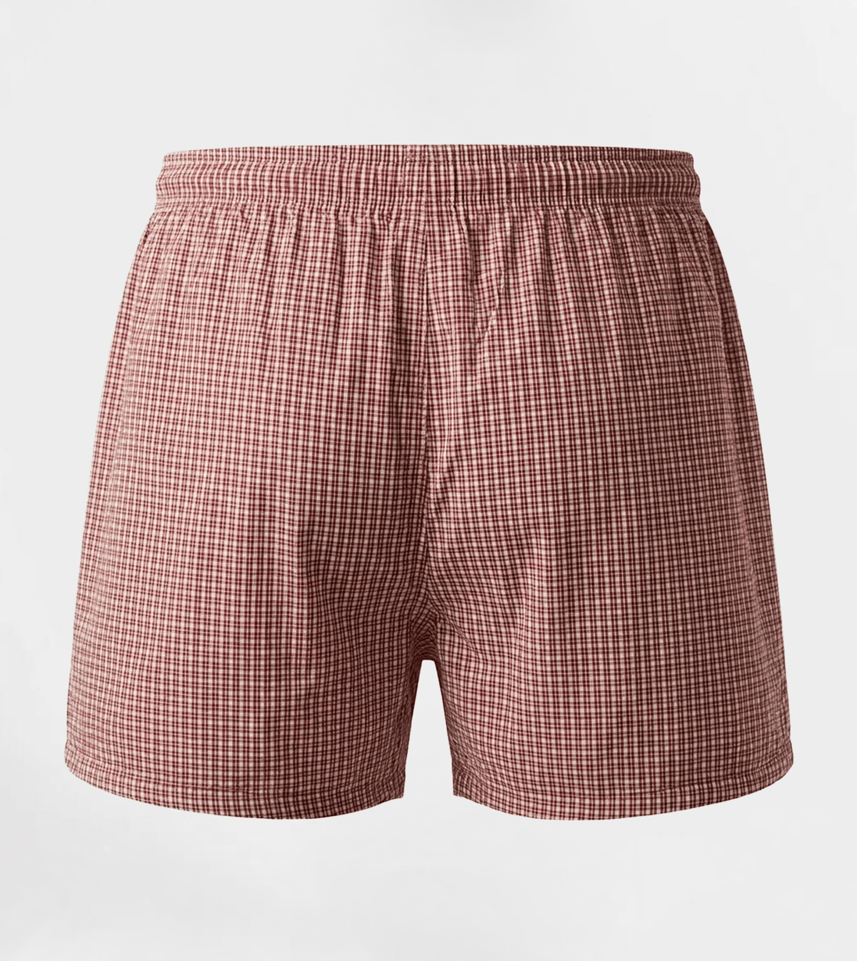 Men Stylish Comfy Lite Plaid Boxer - Red Cotton