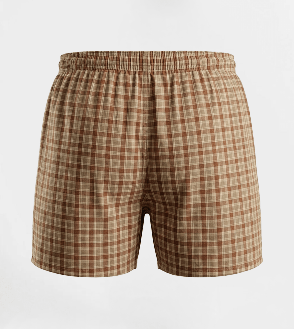 Men Stylish Comfy Lite Plaid Boxer - Red Cotton