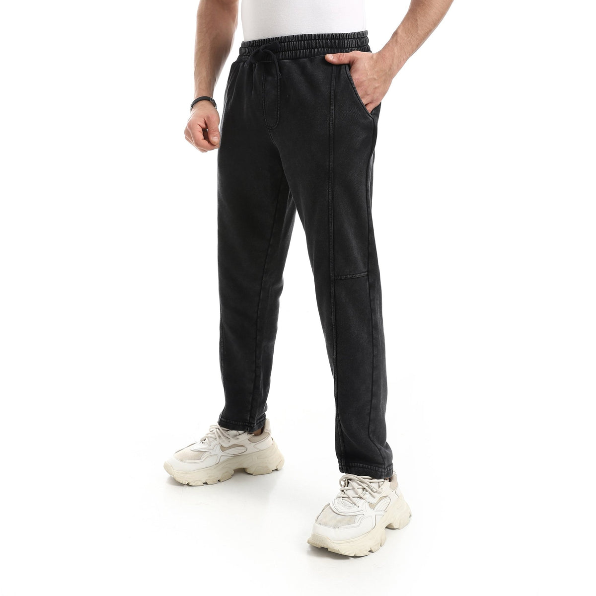 Men Vintage Joggers - Red Cotton