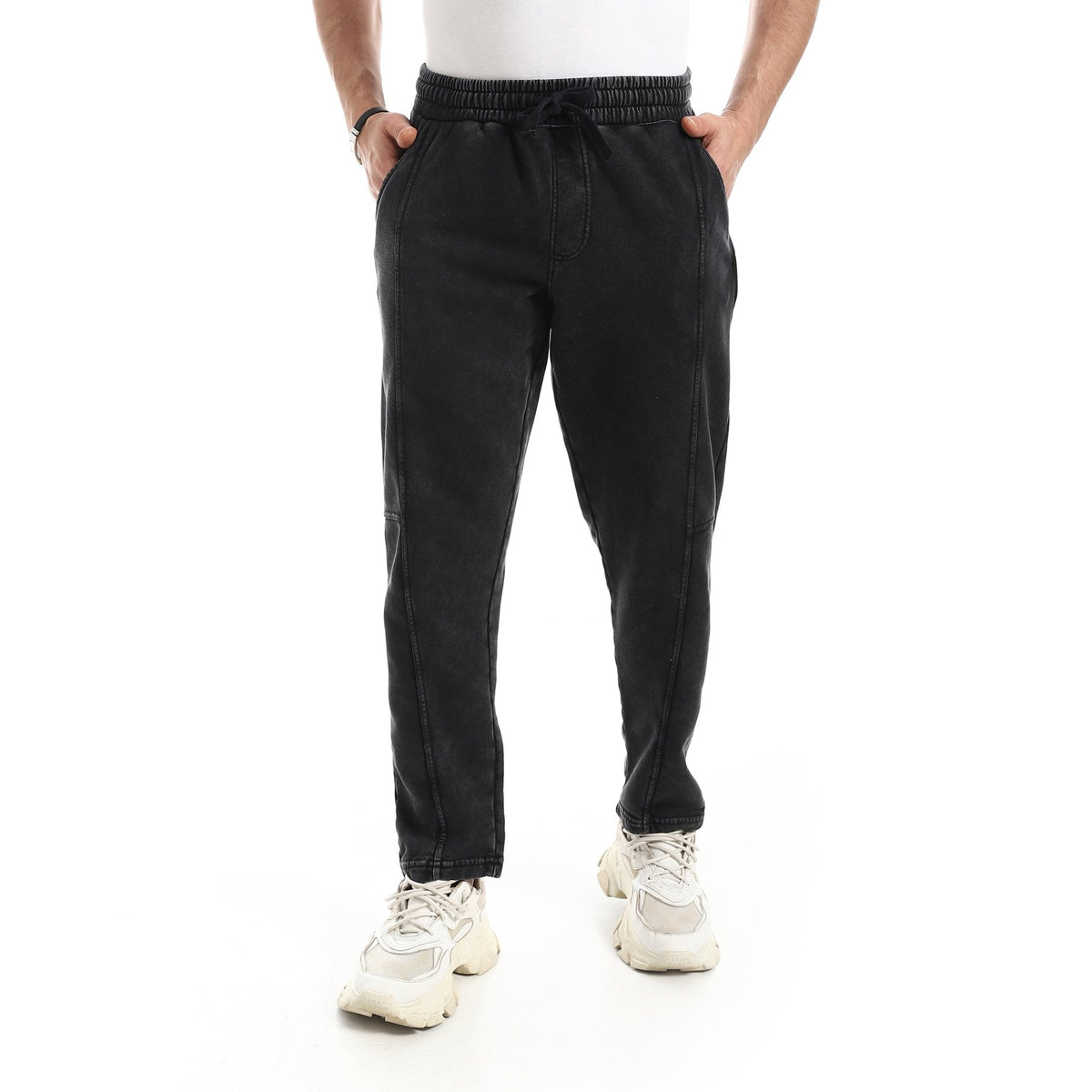 Men Vintage Joggers - Red Cotton