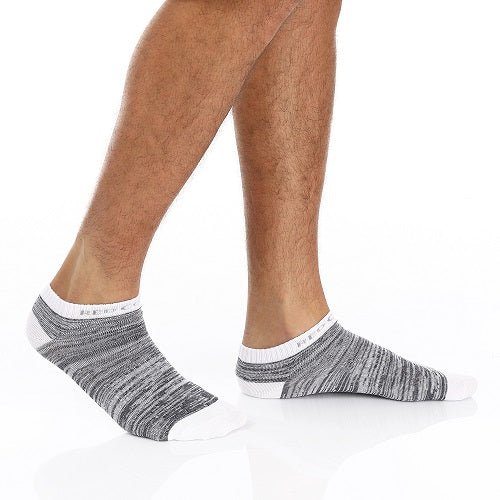 Men's Ankle Socks - Low - Cut, Sporty - White - Red Cotton