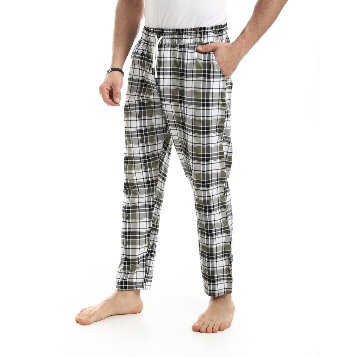 Men’s Classic Plaid Pajama Pants - Red Cotton