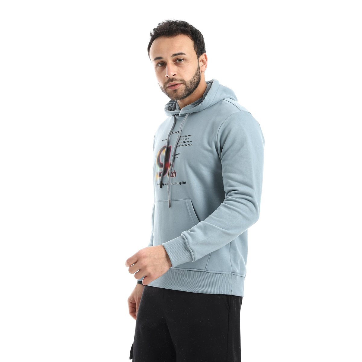 Men’s Graphic Pullover Hoodie - Red Cotton