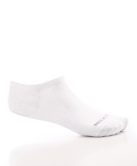 Men's No Show Socks - White - Red Cotton