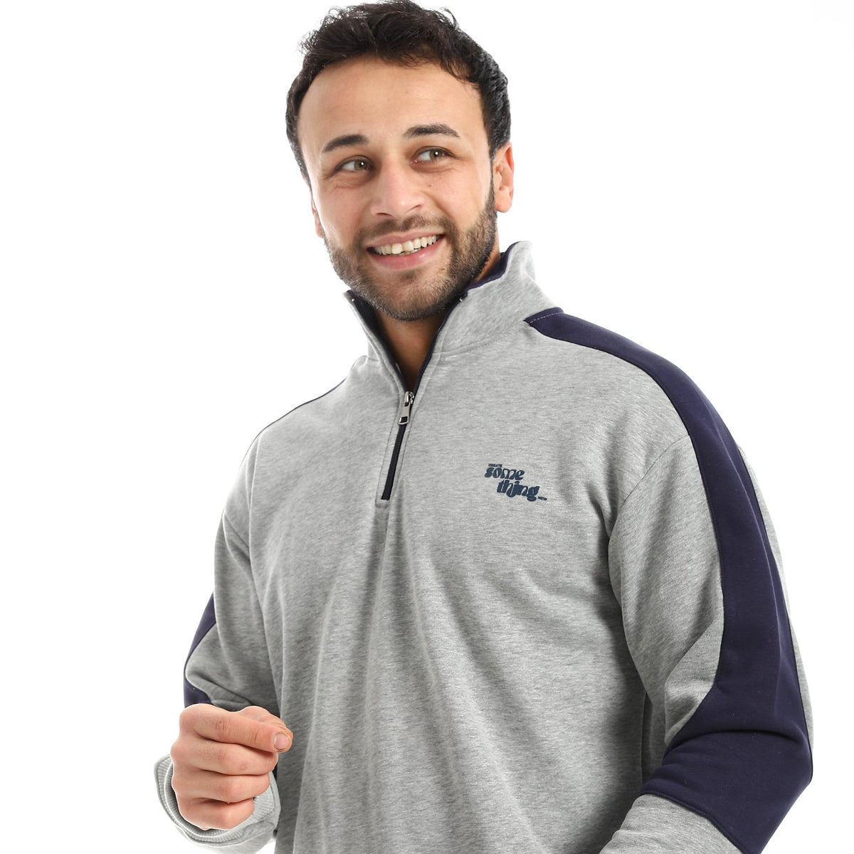 Men’s Quarter-Zip Hoodie - Red Cotton
