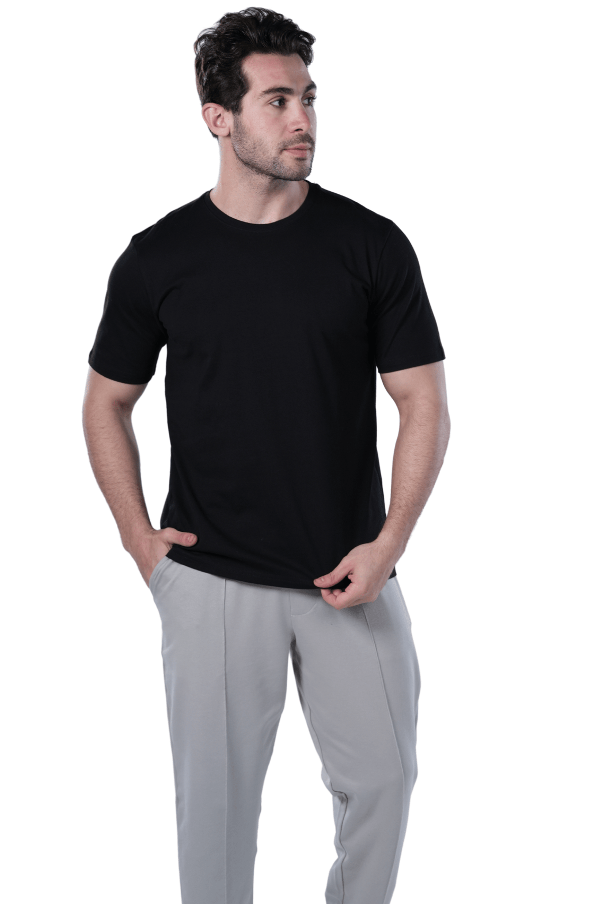 Men's Regular Fit Cotton T-Shirt - Black - Red Cotton