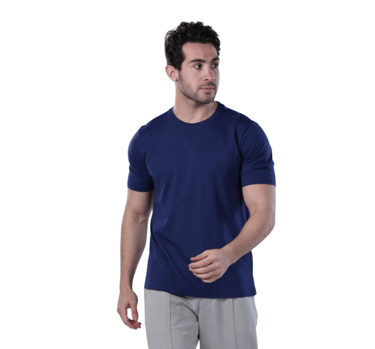 Men's Regular Fit Cotton T-Shirt - Navy - Red Cotton